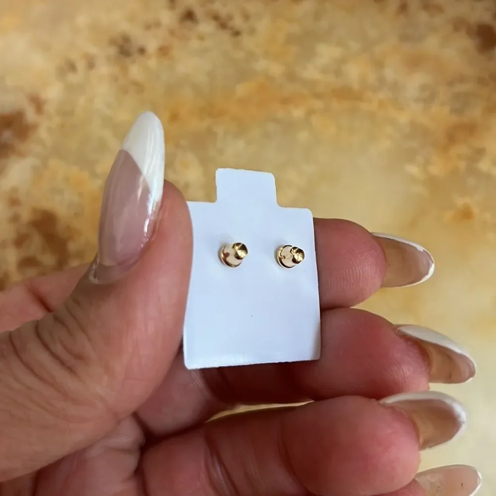 Kids girls Flower Stud Earrings 14k gold plated!.